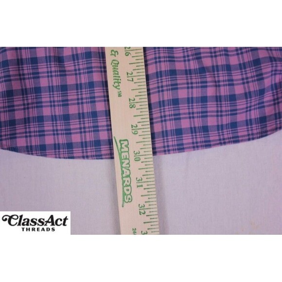 Bonobos Dress Shirt Slim Fit Pink Plaid Long Sleeve Stretch Sz L - Picture 6 of 8